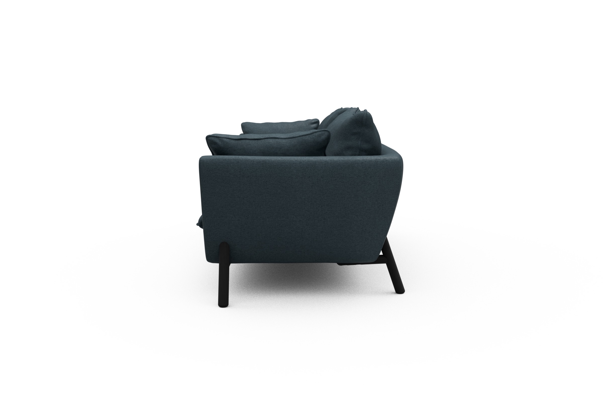 Sofa Emil PREMIUM 3-Sitzer Beinfarbe Eiche Schwarz Denari-Royal-Blue