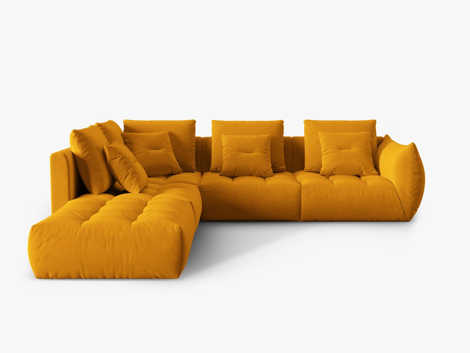 Micadoni Ecksofa Bloom 5-Sitzer Links Samt Gelb