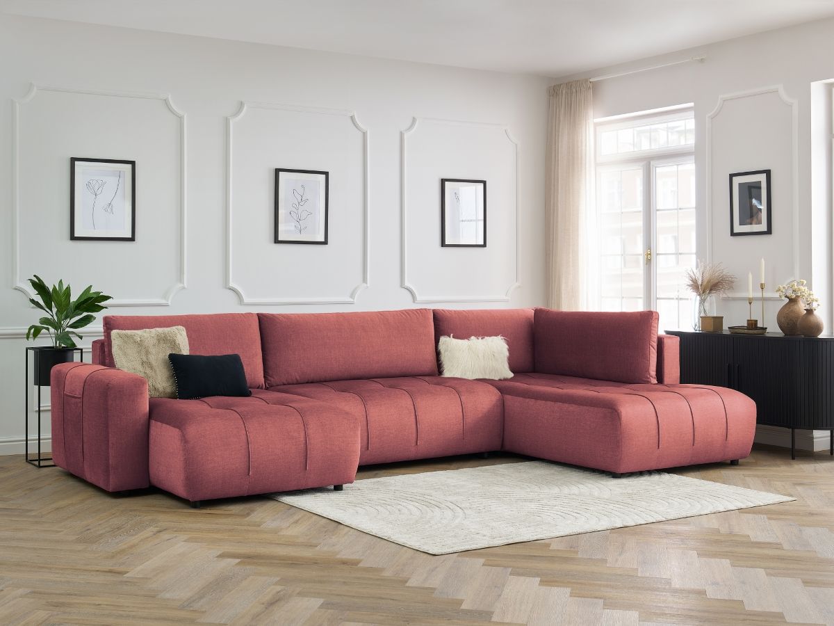 Bobochic Arsene Wohnlandschaft Samt Orange Ecke links