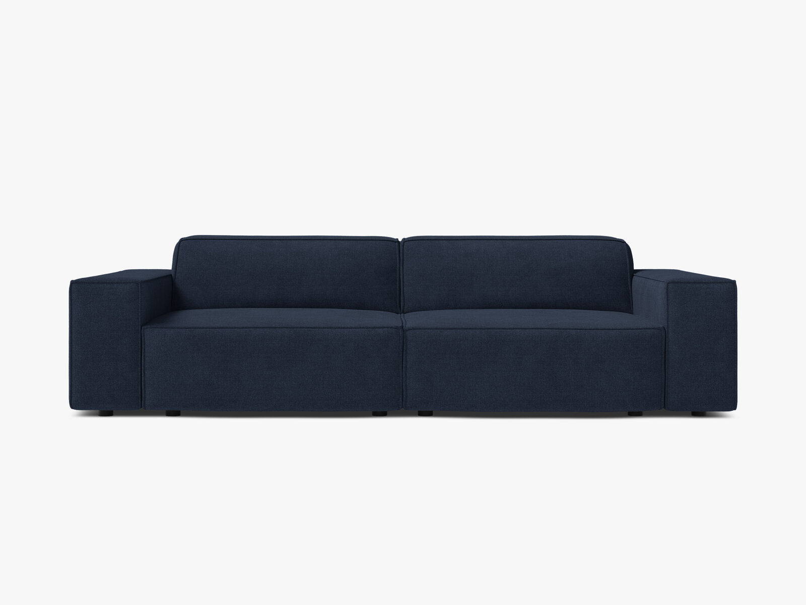 Micadoni 3-Sitzer Sofa Jodie Strukturierter Stoff Liberty Marineblau