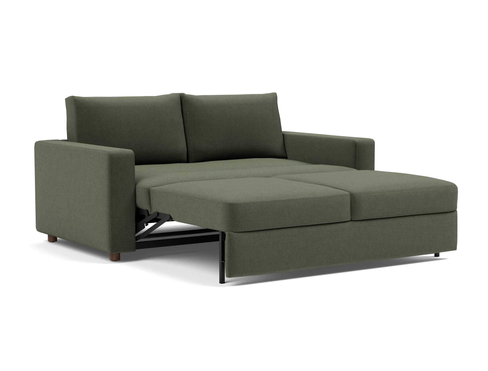 Schlafsofa Neah mit Standard-Armlehnen 160 Chenille Esina 413-Olive-Green