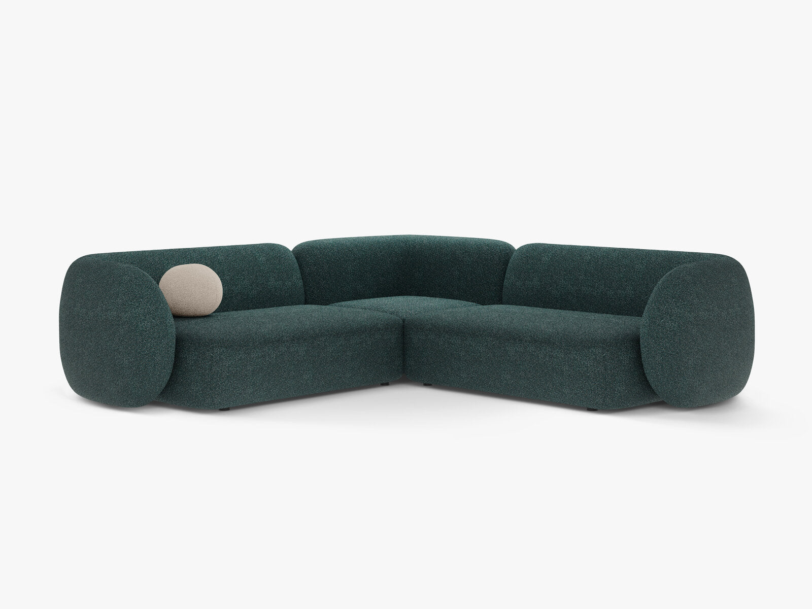 Micadoni Ecksofa Kate 5-Sitzer Strukturierter Stoff Puente Grün Blau Melange
