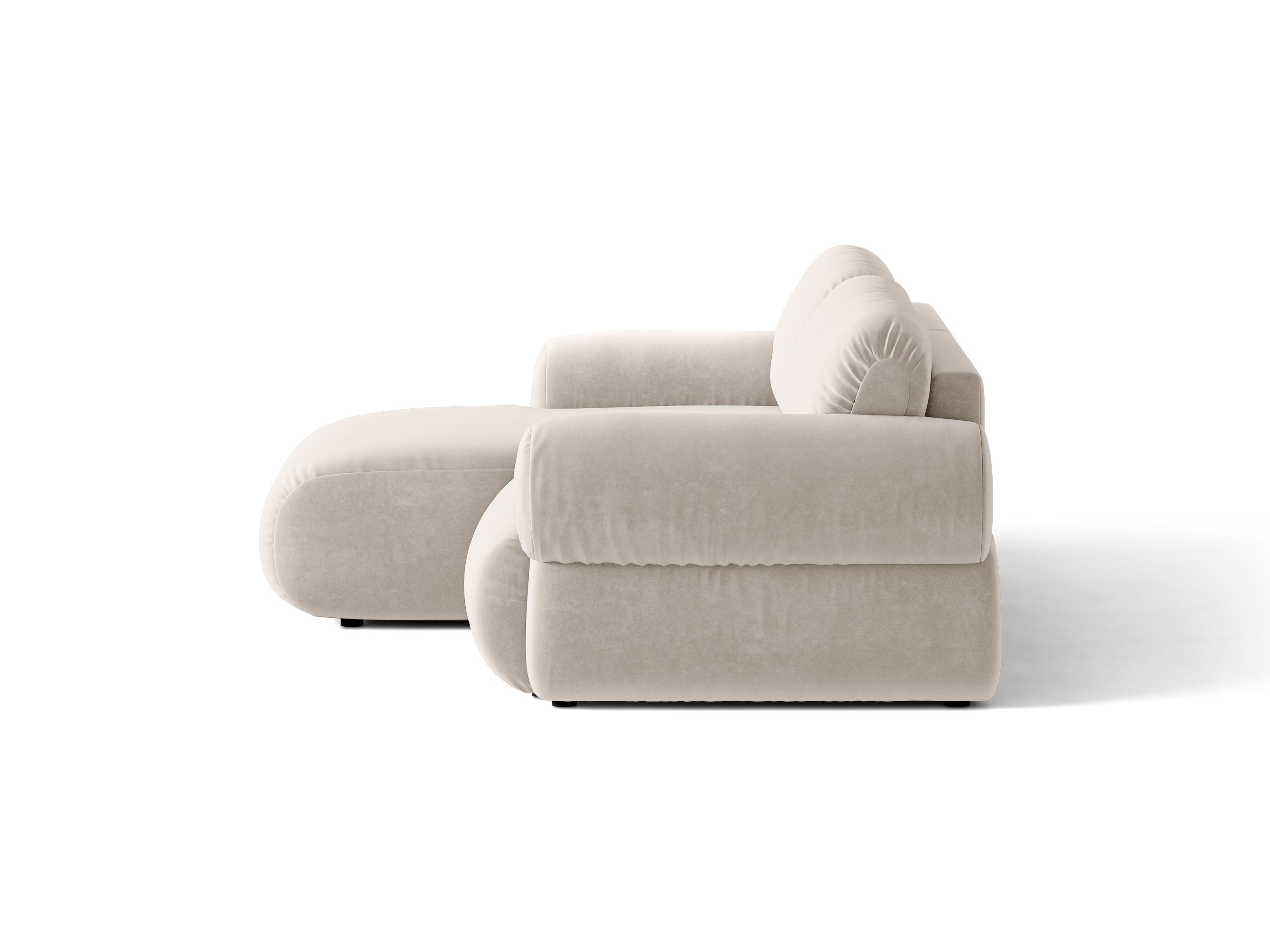 Micadoni Ophelia Ecksofa 4-Sitzer Links Samt Salvador Beige