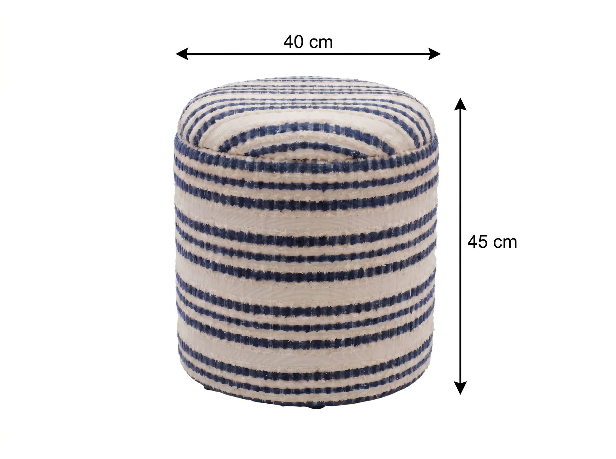Sitzhocker Vegarshei Stoff Beige Ø 40 cm