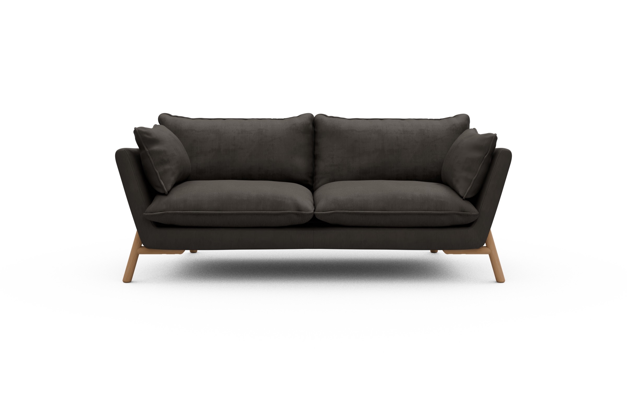 Skandi Home Sofa Emil PREMIUM 2-Sitzer Beinfarbe Eiche Natur Cordufine-Taupe moebelfaktor