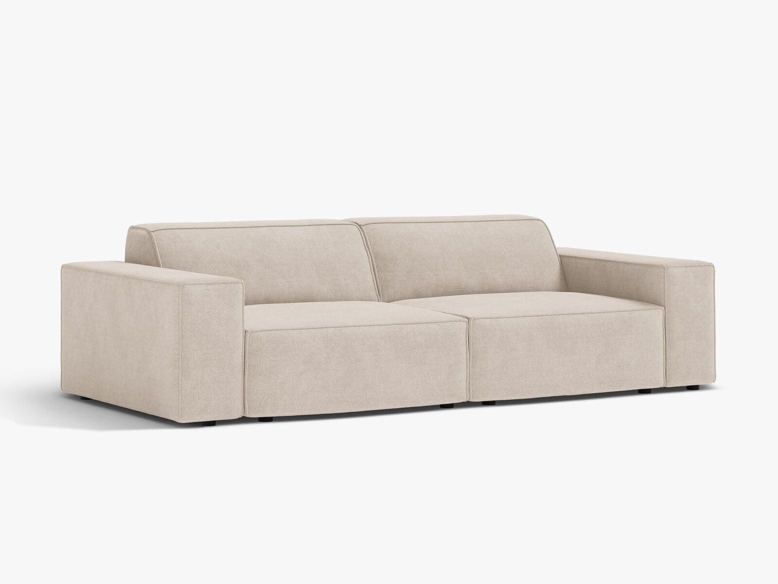 Micadoni 3-Sitzer Sofa Jodie Strukturierter Stoff Liberty Beige