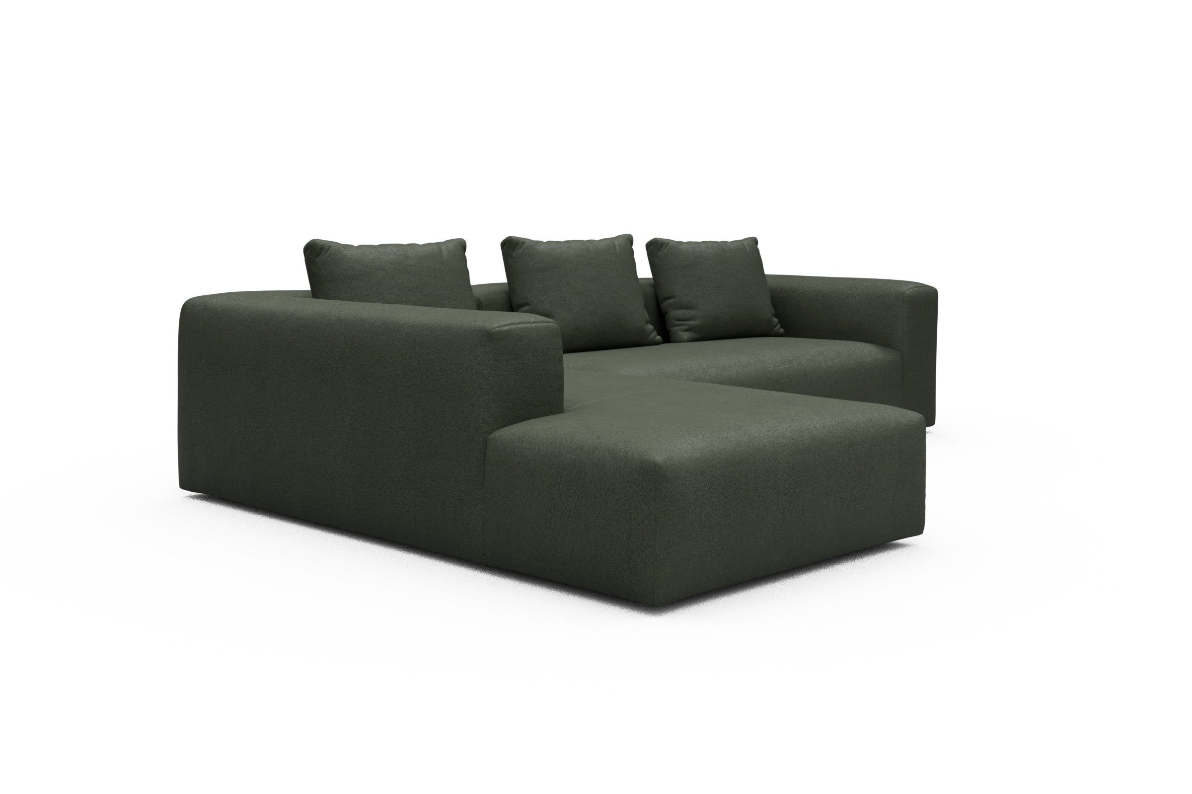 Ecksofa Fred Relax-Ecke links mit 2,5-Sitzer Denari-Forest-Green