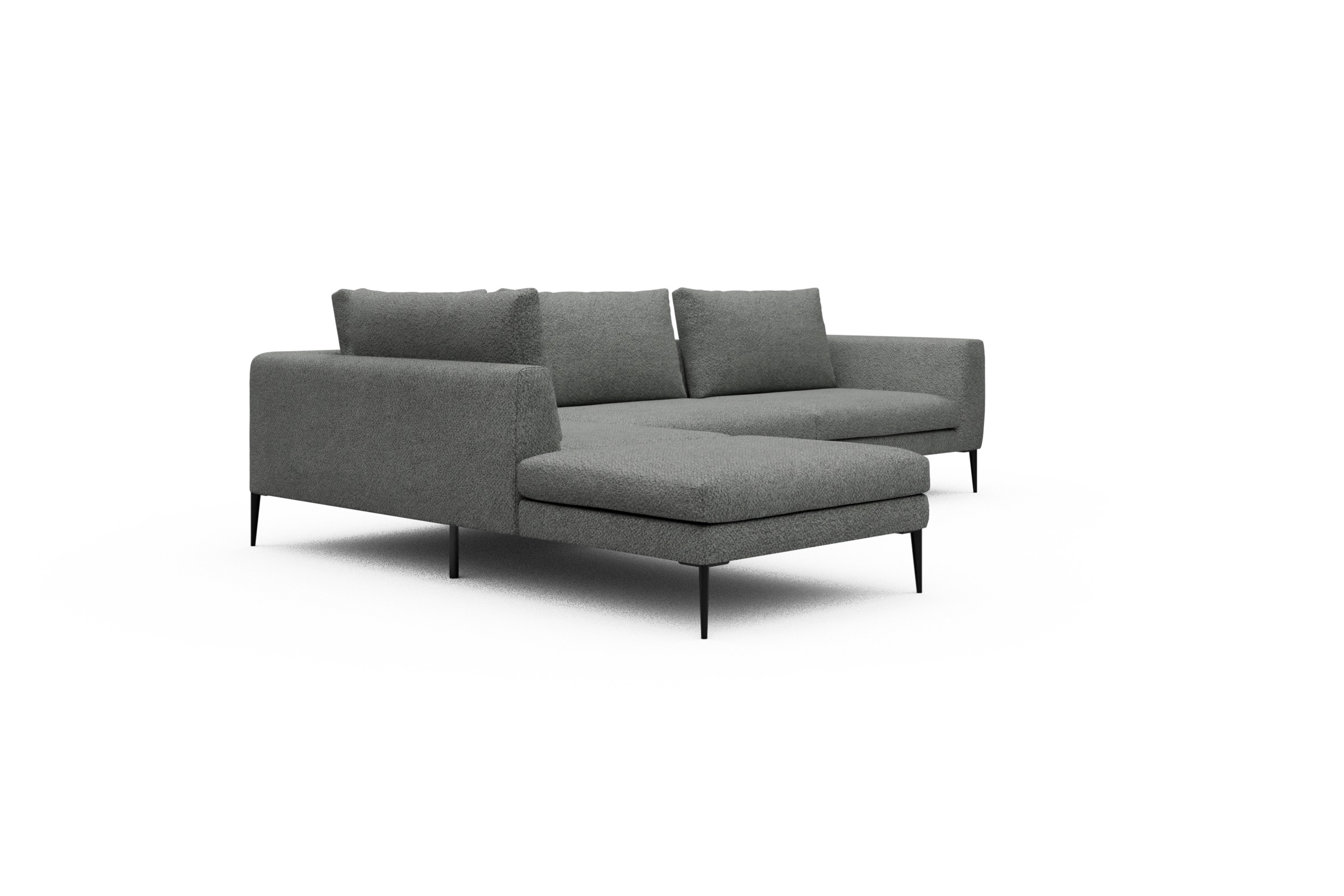 Ecksofa Paul Relax-Ecke rechts mit 3-Sitzer Vanora-Warm-Grey