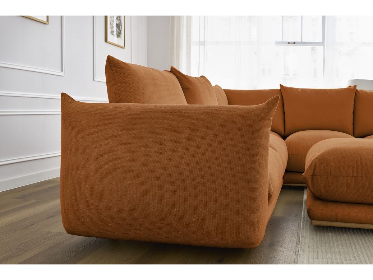 Bobochic Ernest Ecksofa mit Pouf Stoff Orange
