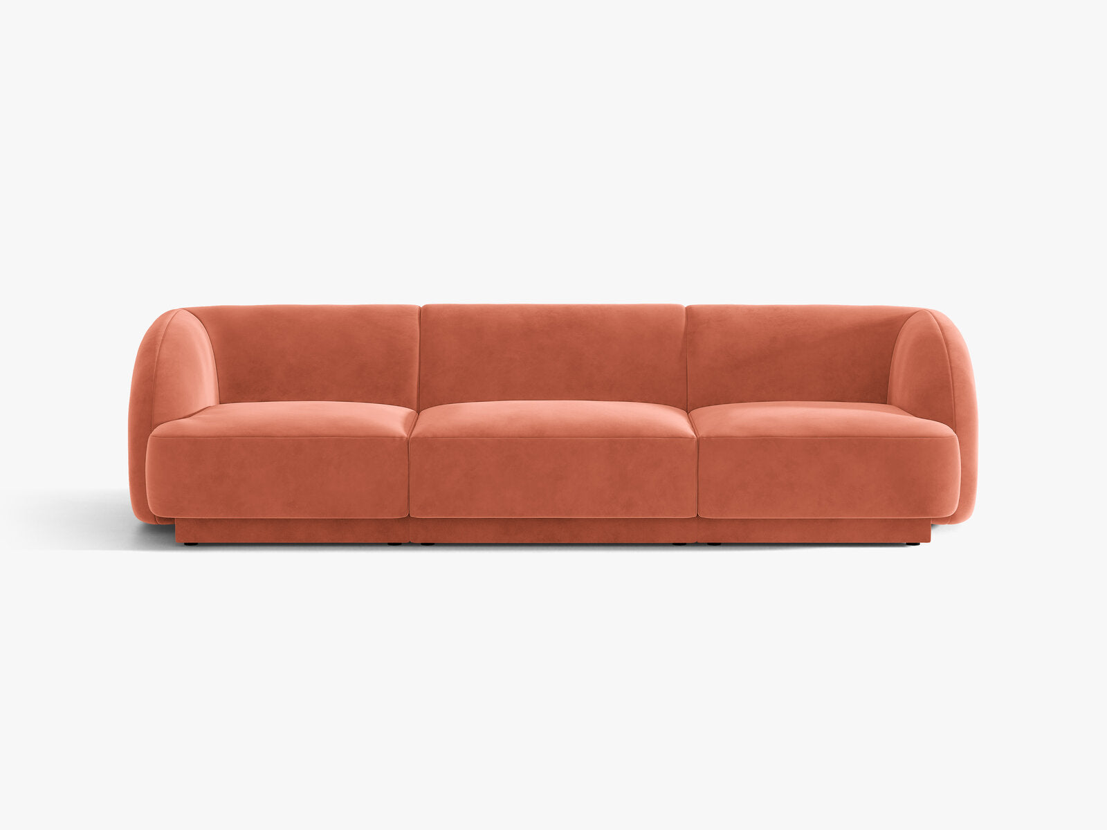 Micadoni Sofa Miley 3-Sitzer Samt Venus Koralle