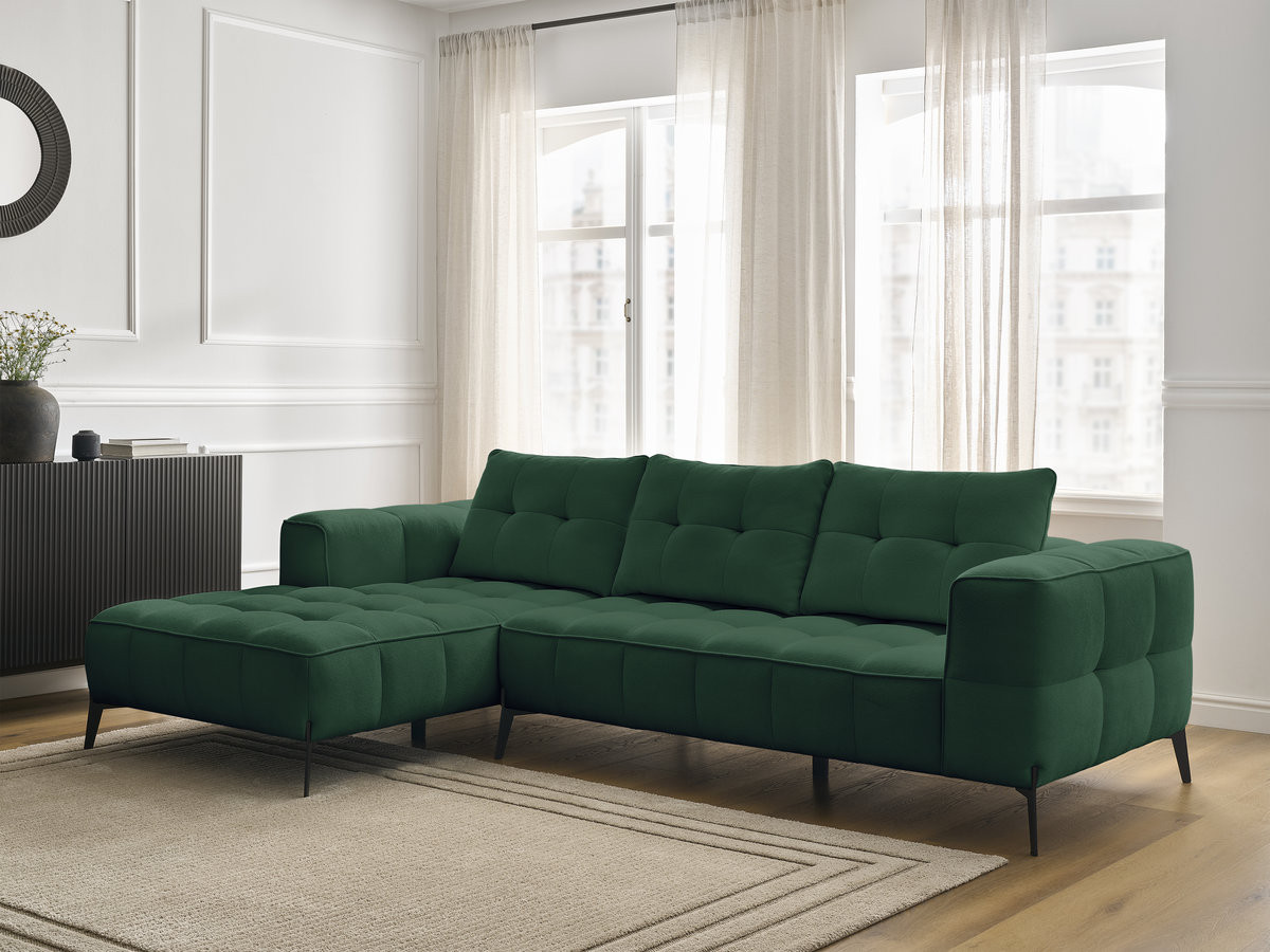 Bobochic Anis Ecksofa Strukturstoff Grün Ecke links