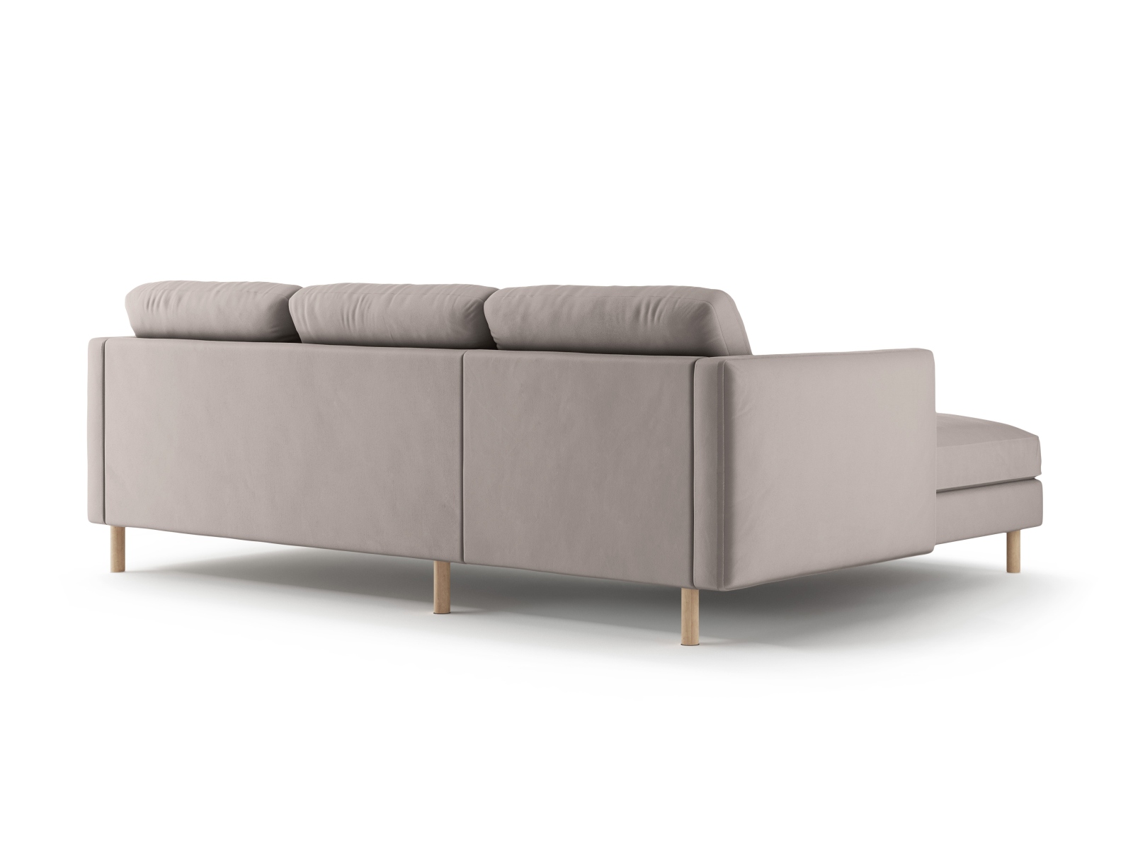 Micadoni Ecksofa Eden Groß 3-Sitzer Links Samt Warmes Grau