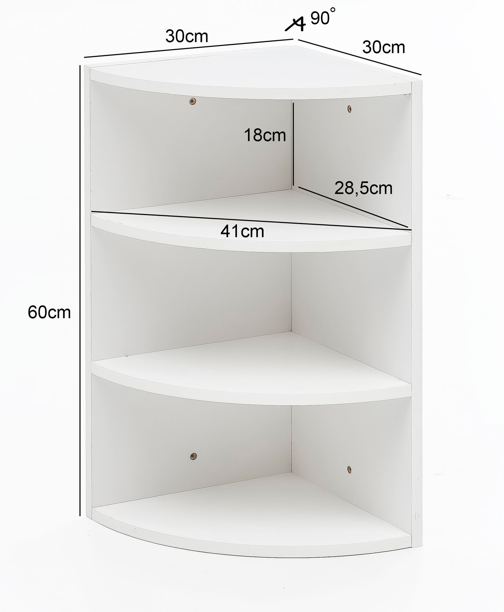 Wandregal Flatey Weiß 30 × 30 × 60 cm