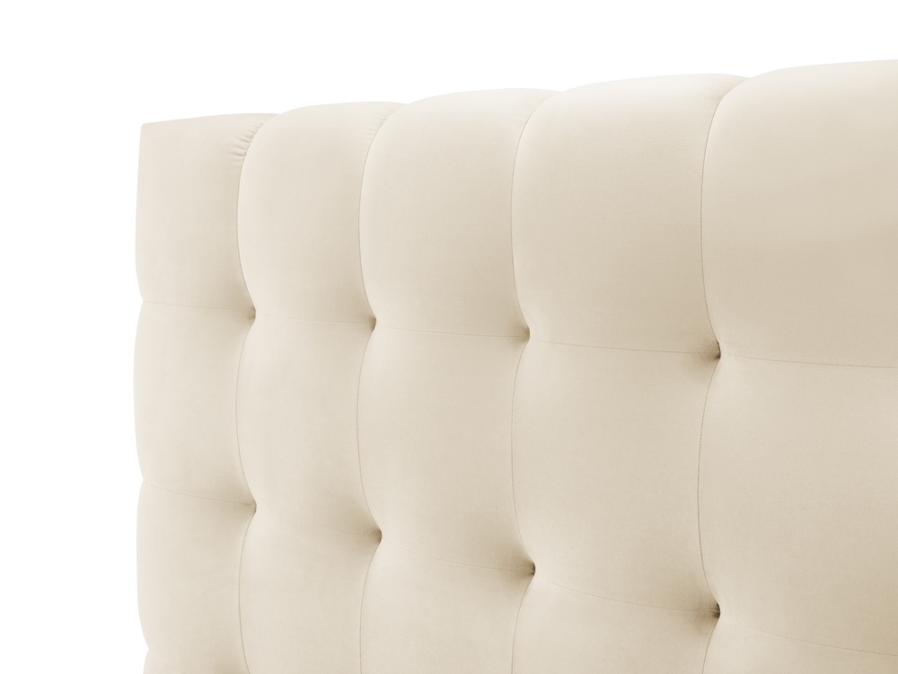 Cosmopolitan Design Stauraumbett mit doppeltem Kopfteil Bali 140x200 Samt Bluvel Helles Beige