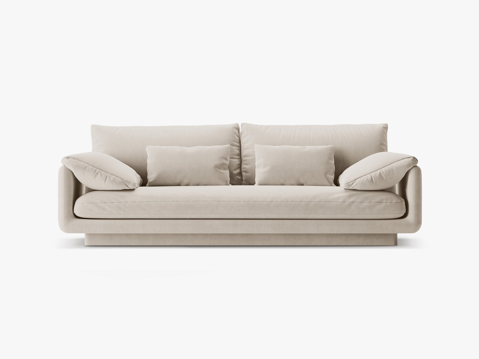 Micadoni Sofa Torino 3-Sitzer Samt Ecru