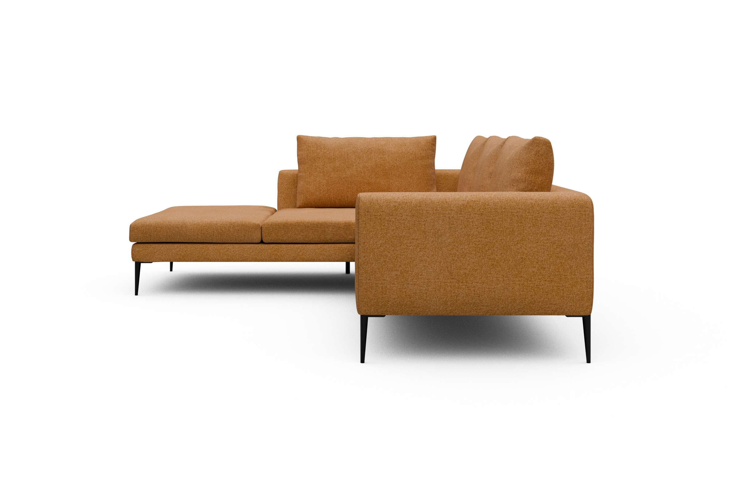 Ecksofa Paul Relax-Ecke links mit 2-Sitzer Casone-Warm-Yellow