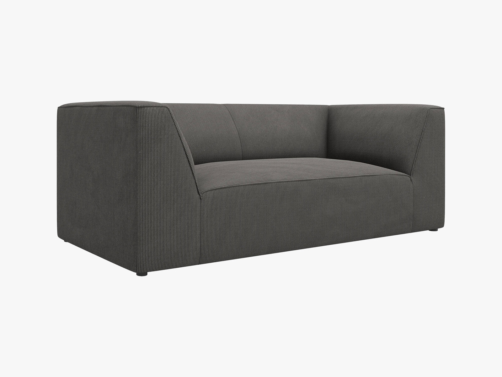 Micadoni Sofa Ruby 2-Sitzer Kord Scala Dunkelgrau