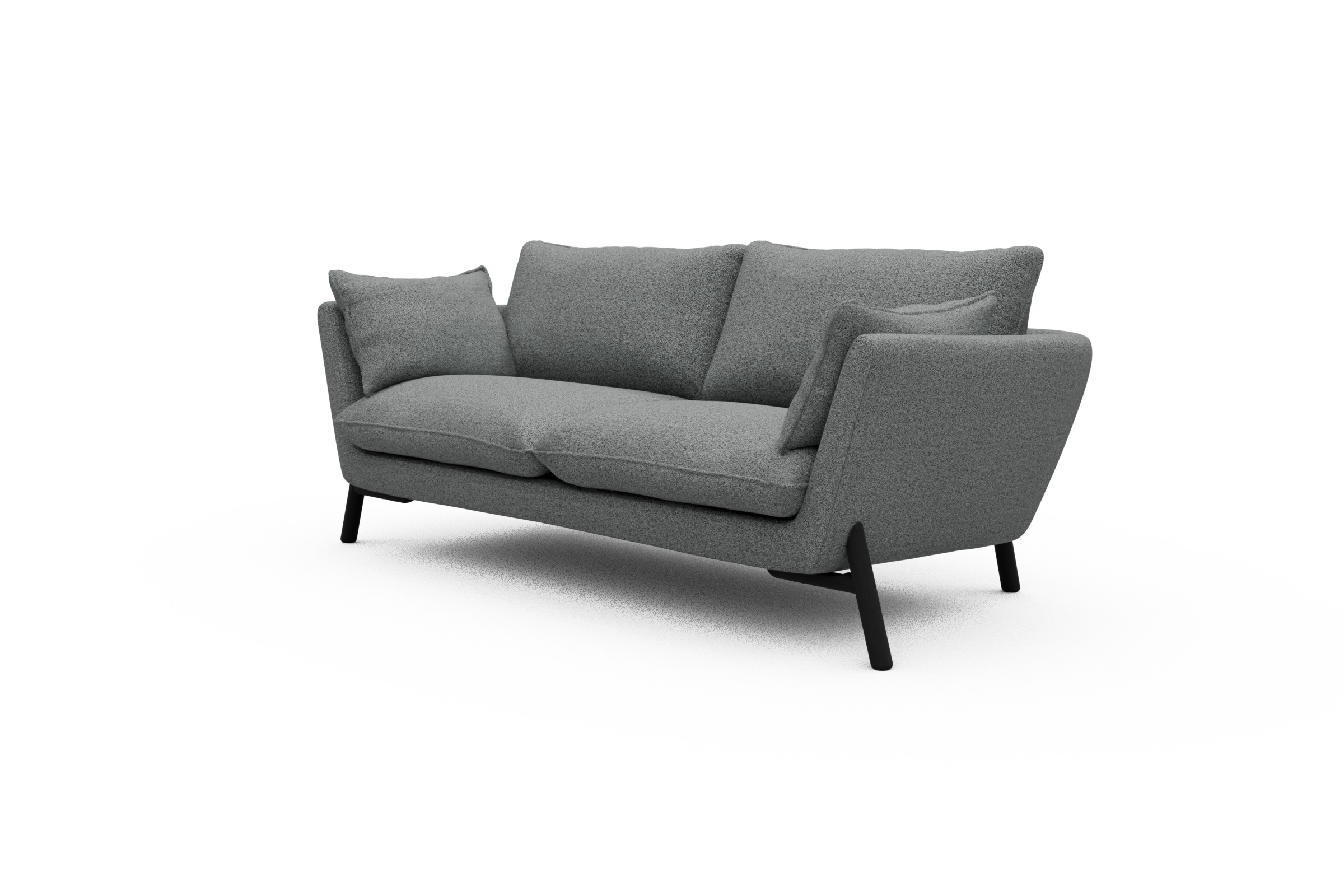 Sofa Emil 2-Sitzer Beinfarbe Eiche Schwarz Aivi-Gravet-Grey