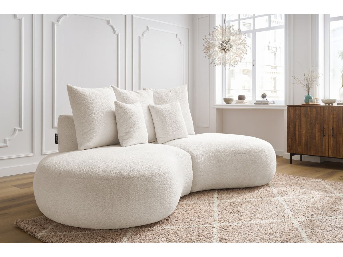 Bobochic Saint-germain Sofa 3-Sitzer Bouclé-Stoff Weiß