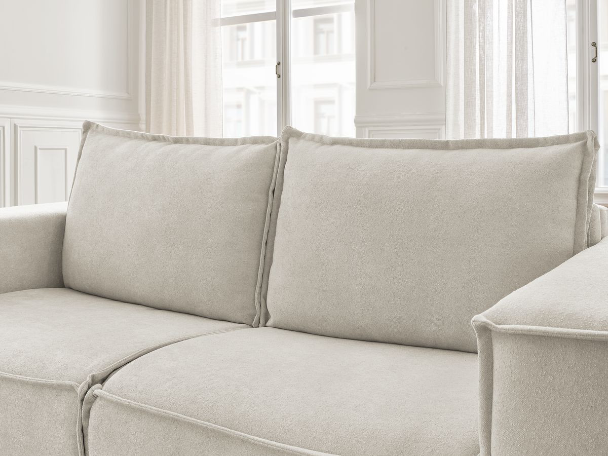 Bobochic Chelsea Schlafsofa 3-Sitzer Strukturstoff Beige, Liegefläche 140 × 200 cm