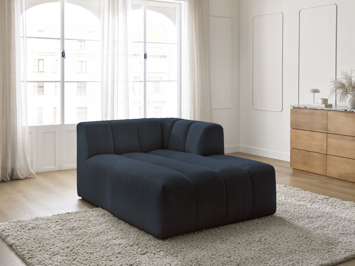Bobochic Annecy Méridienne-Modul Bouclé-Stoff Dunkelblau Ecke rechts