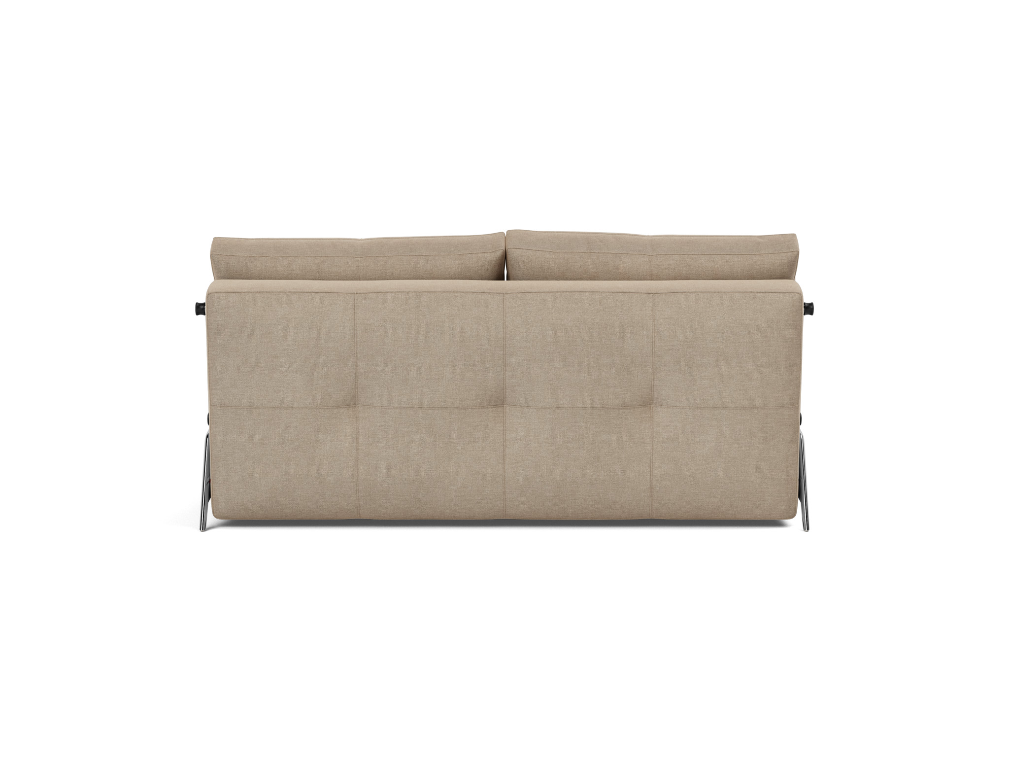 Schlafsofa Cubed 160 Flachgewebe Phobos 587-Mocha Beine Aluminium