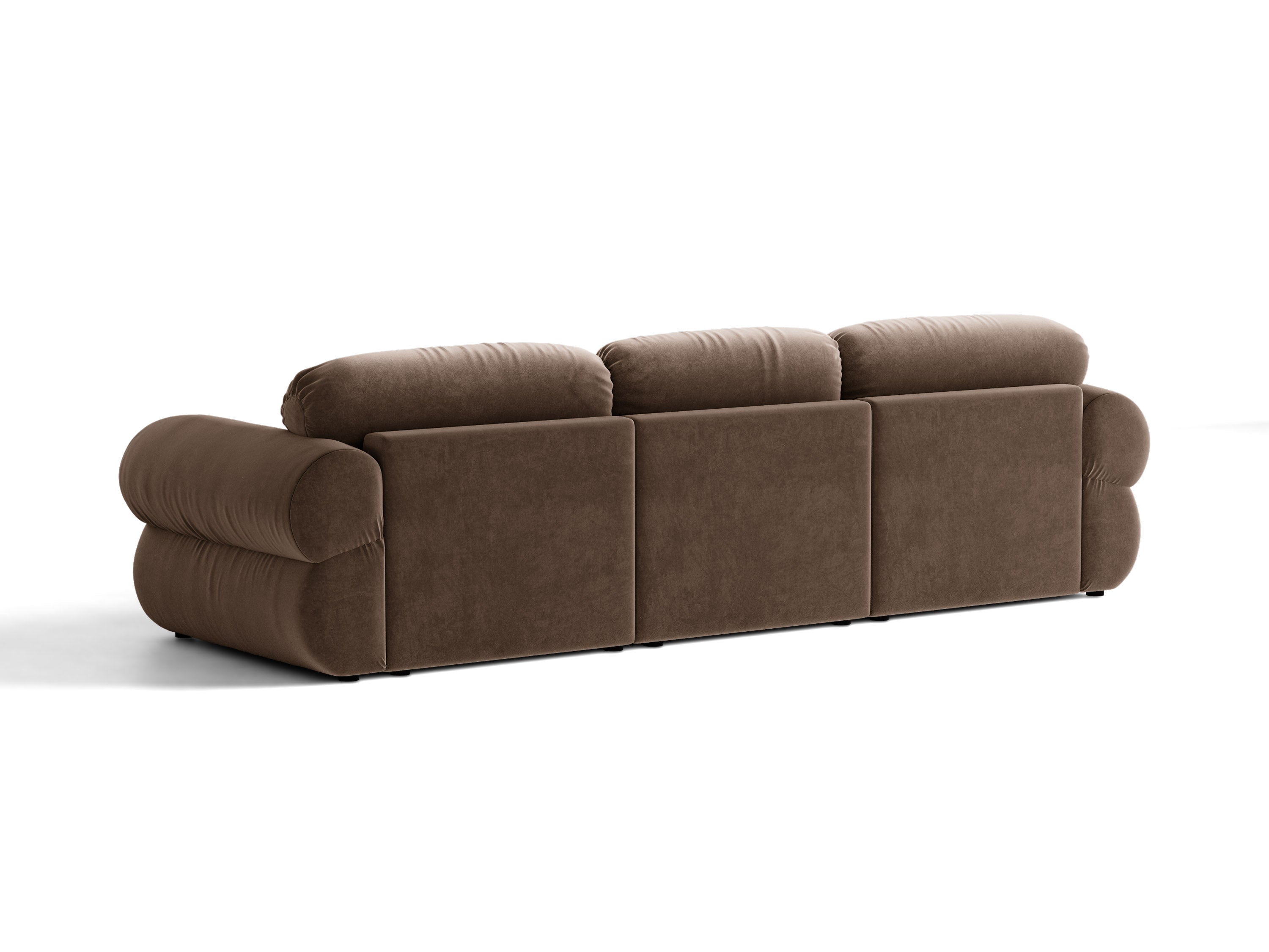 Micadoni Ophelia Ecksofa 6-Sitzer Rechts Samt Salvador Schokolade