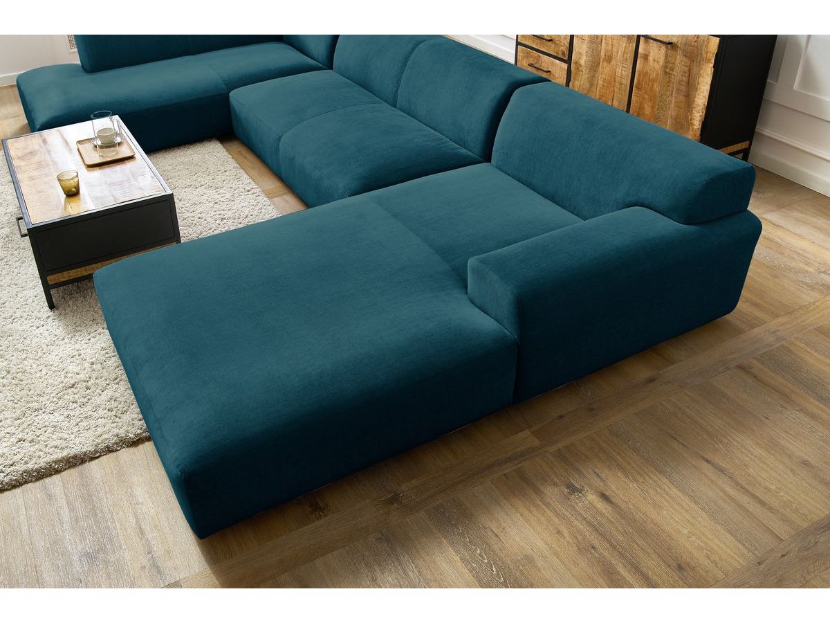 Bobochic Lavena Wohnlandschaft 399 × 220 cm Samt Dunkelblau Ecke rechts