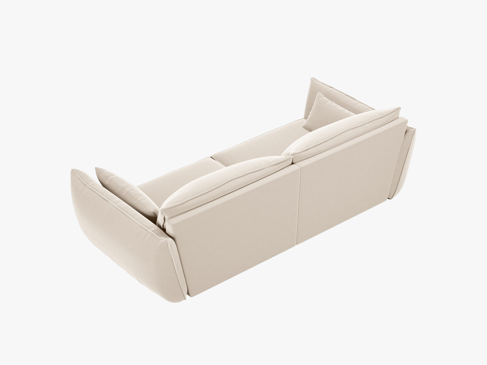Micadoni Sofa Kaelle 3-Sitzer Samt Bluvel Helles Beige