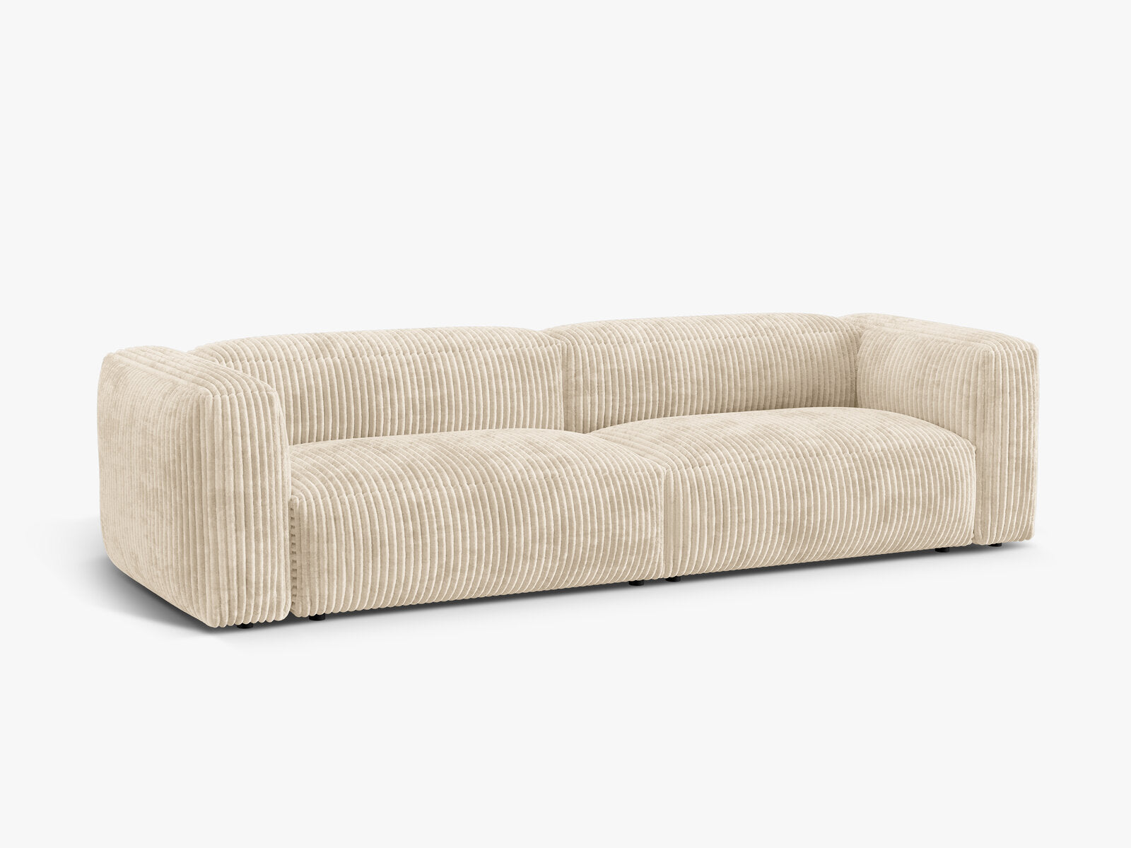 Micadoni Sofa Martina 4-Sitzer Kord Tilia Helles Beige