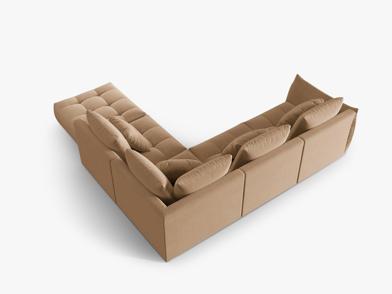 Micadoni Ecksofa Bloom 5-Sitzer Rechts Samt Sand