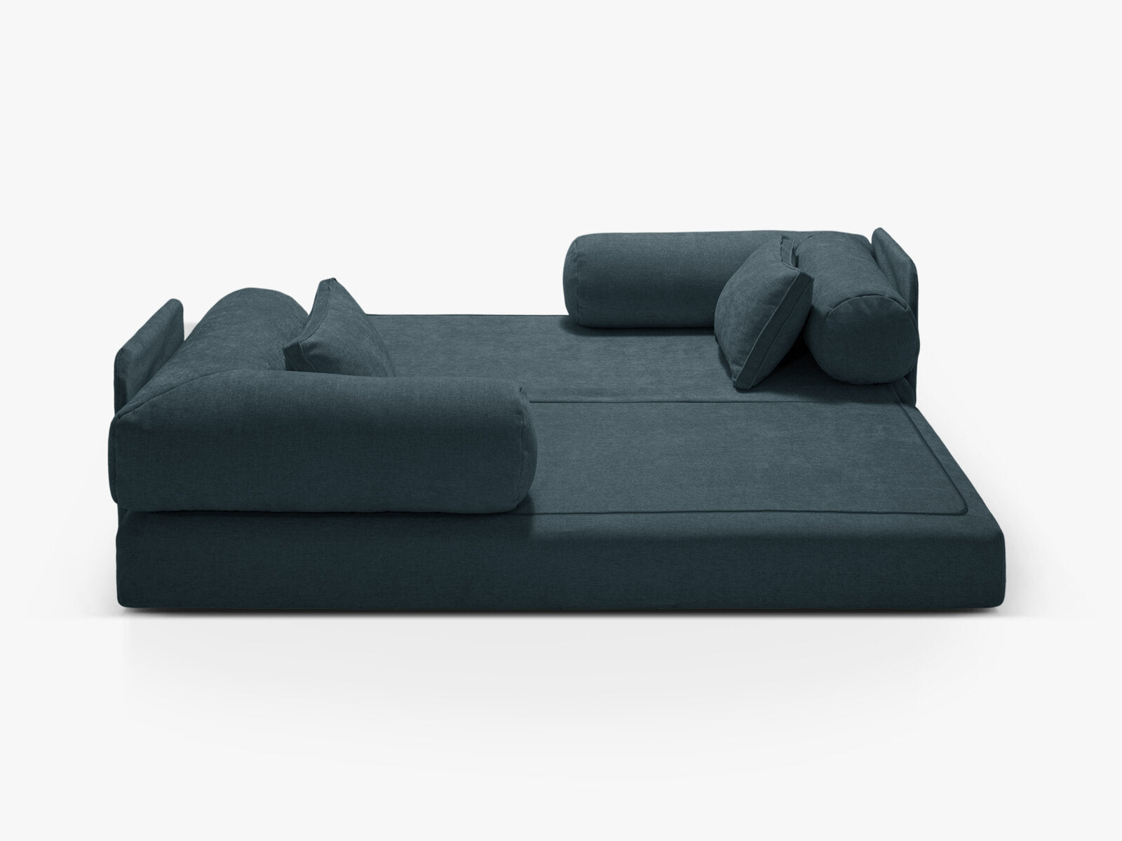 Micadoni Sofa Dreamy 3-Sitzer mit Schlaffunktion Strukturierter Stoff Liberty Dunkel Petrol