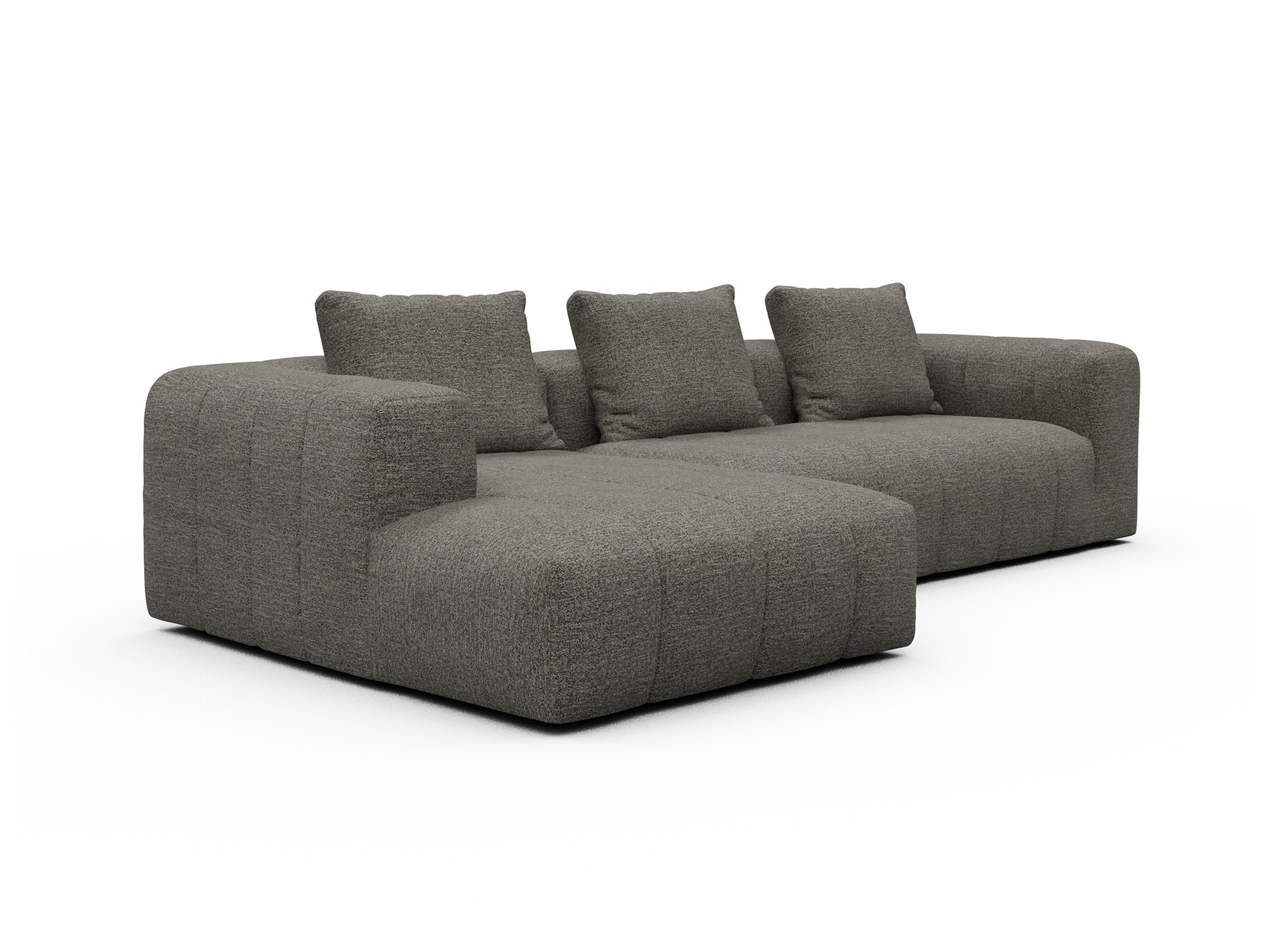 Hugo 2,5-Sitzer Armlehne rechts mit Chaiselongue Carreno-Sepie-Brown moebelfaktor