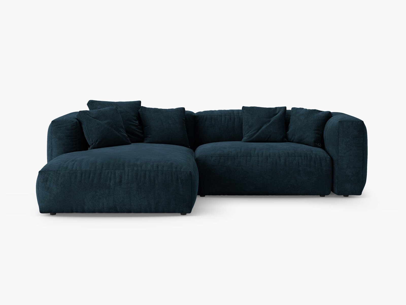 Micadoni Martina Ecksofa 4-Sitzer mit Schlaffunktion Links Samt Vogue Dunkelpetrol