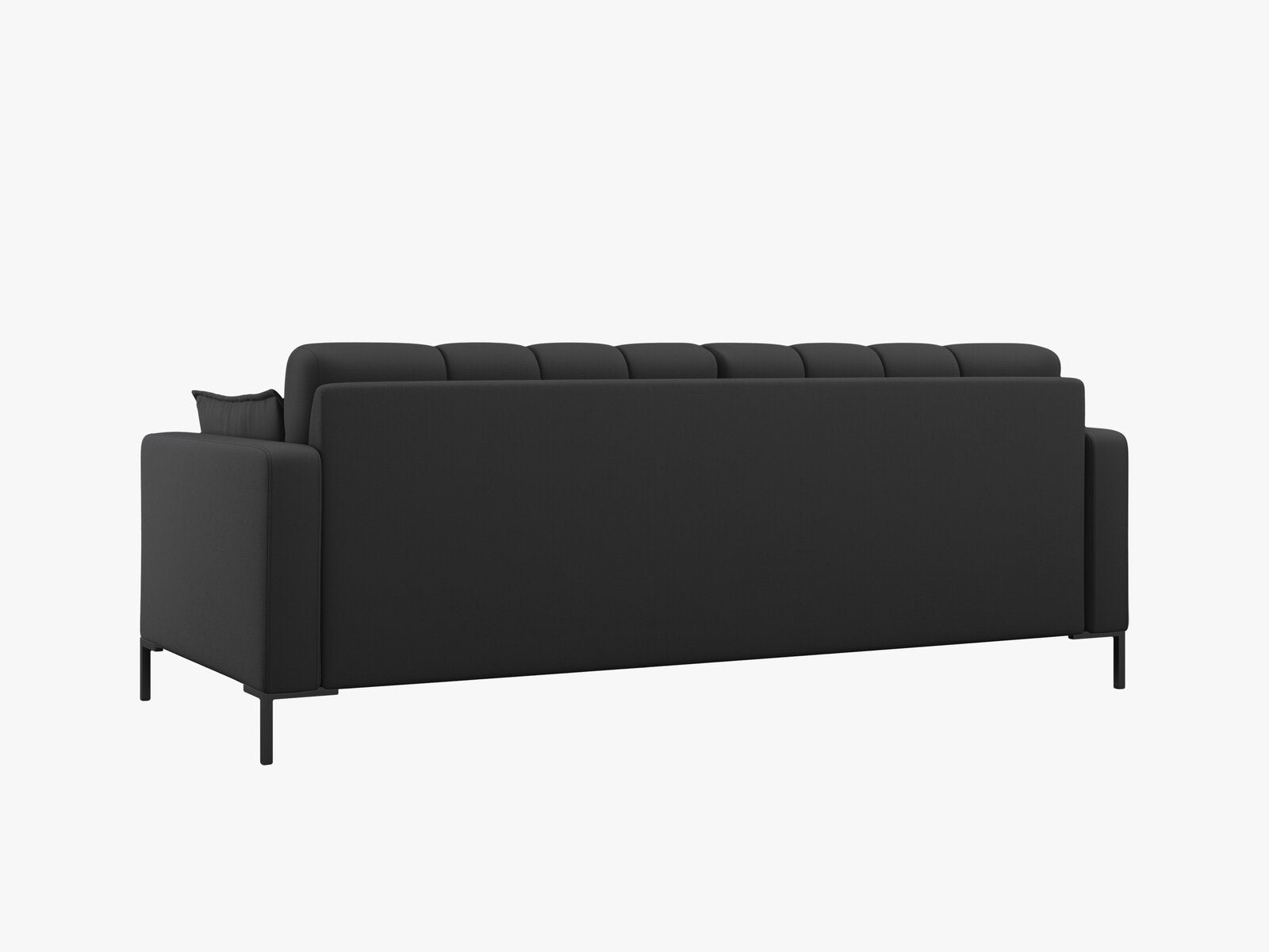 Micadoni Sofa Mamaia 4-Sitzer Strukturierter Stoff Neve Dunkelgrau schwarze Beine