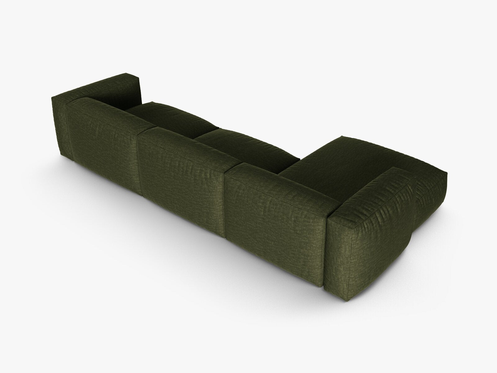 Micadoni Ecksofa Martina 3-Sitzer 90cm Sitztiefe Links Strukturierter Stoff Boston Grün