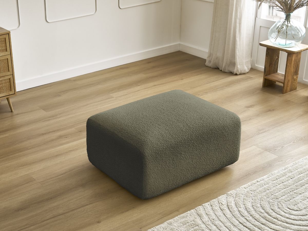 Bobochic Tina Pouf Bouclé-Stoff Grün