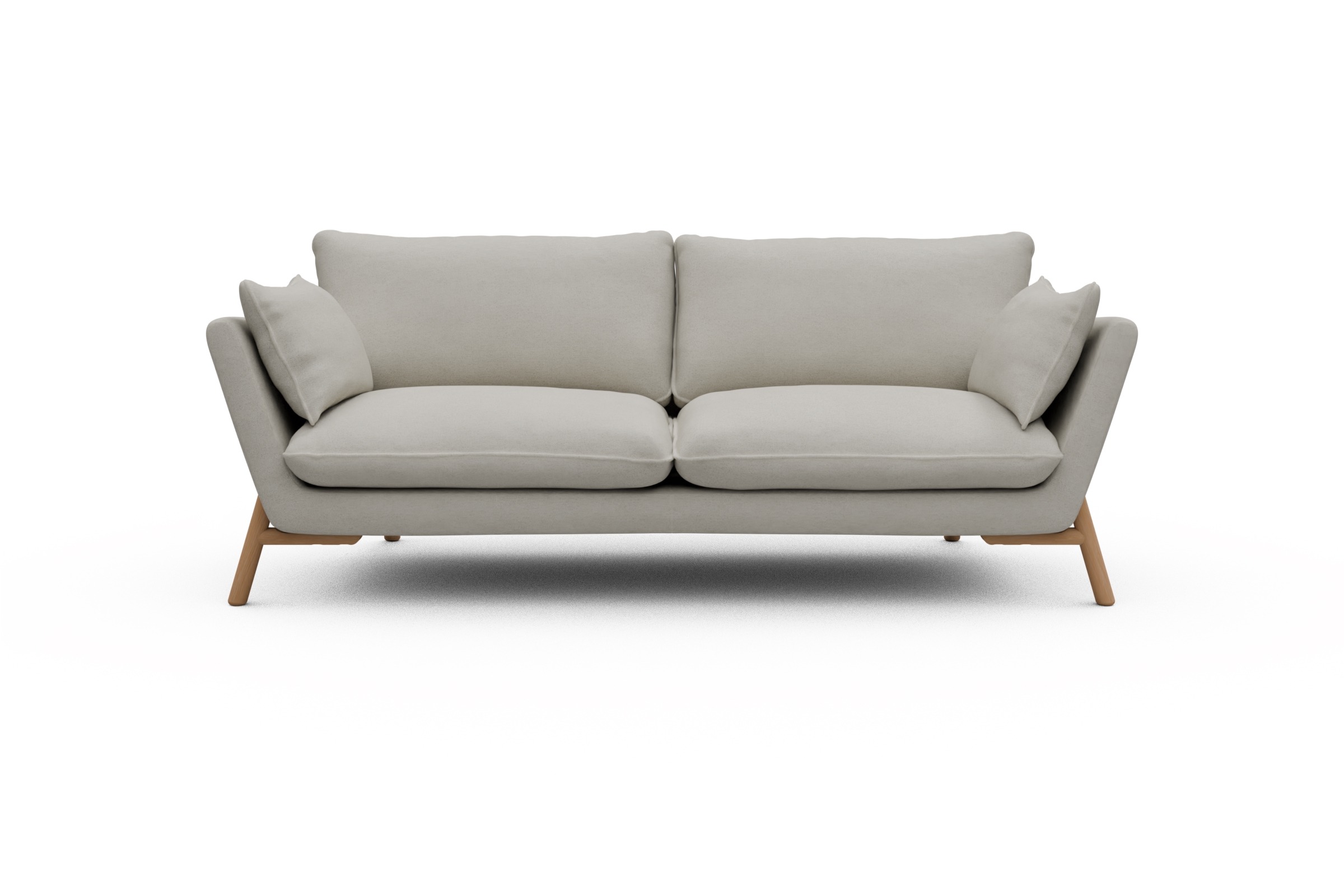Skandi Home Sofa Emil 3-Sitzer Beinfarbe Eiche Natur Denari-Clean-Beige moebelfaktor