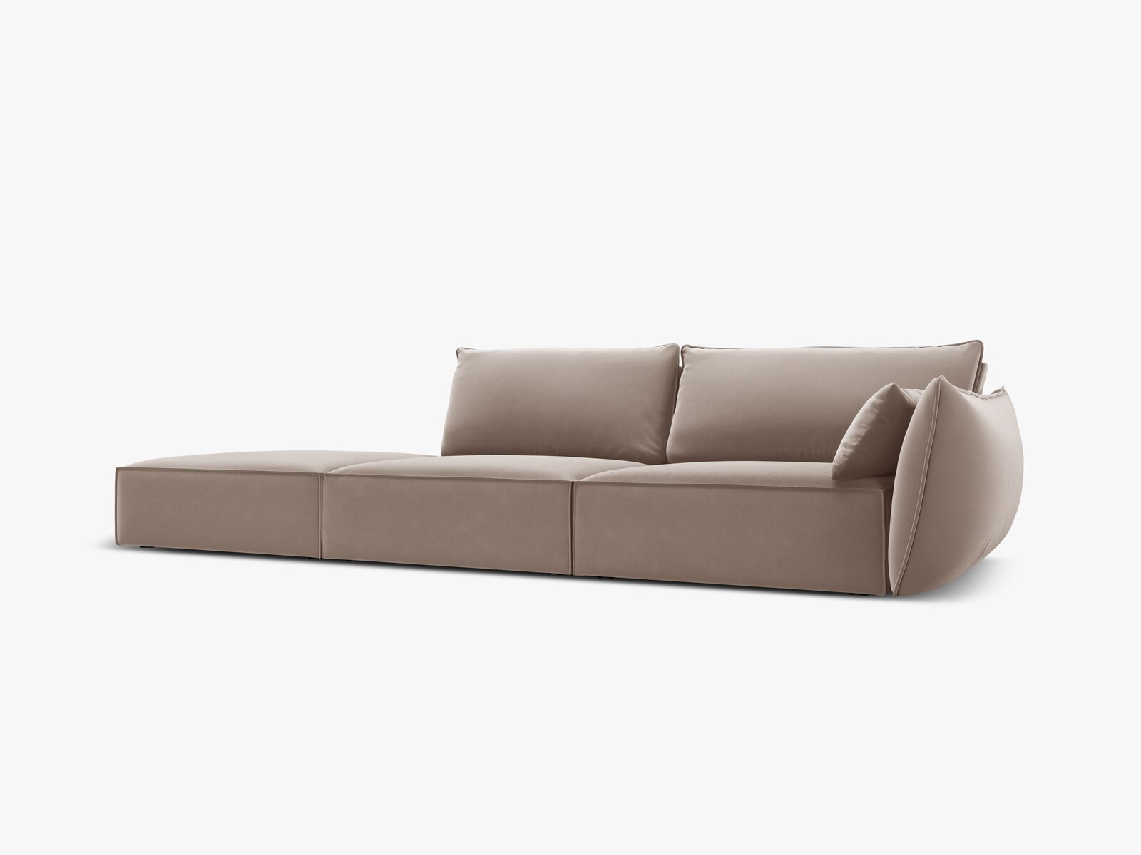 Micadoni Sofa Kaelle 4-Sitzer Links Samt Cappuccino