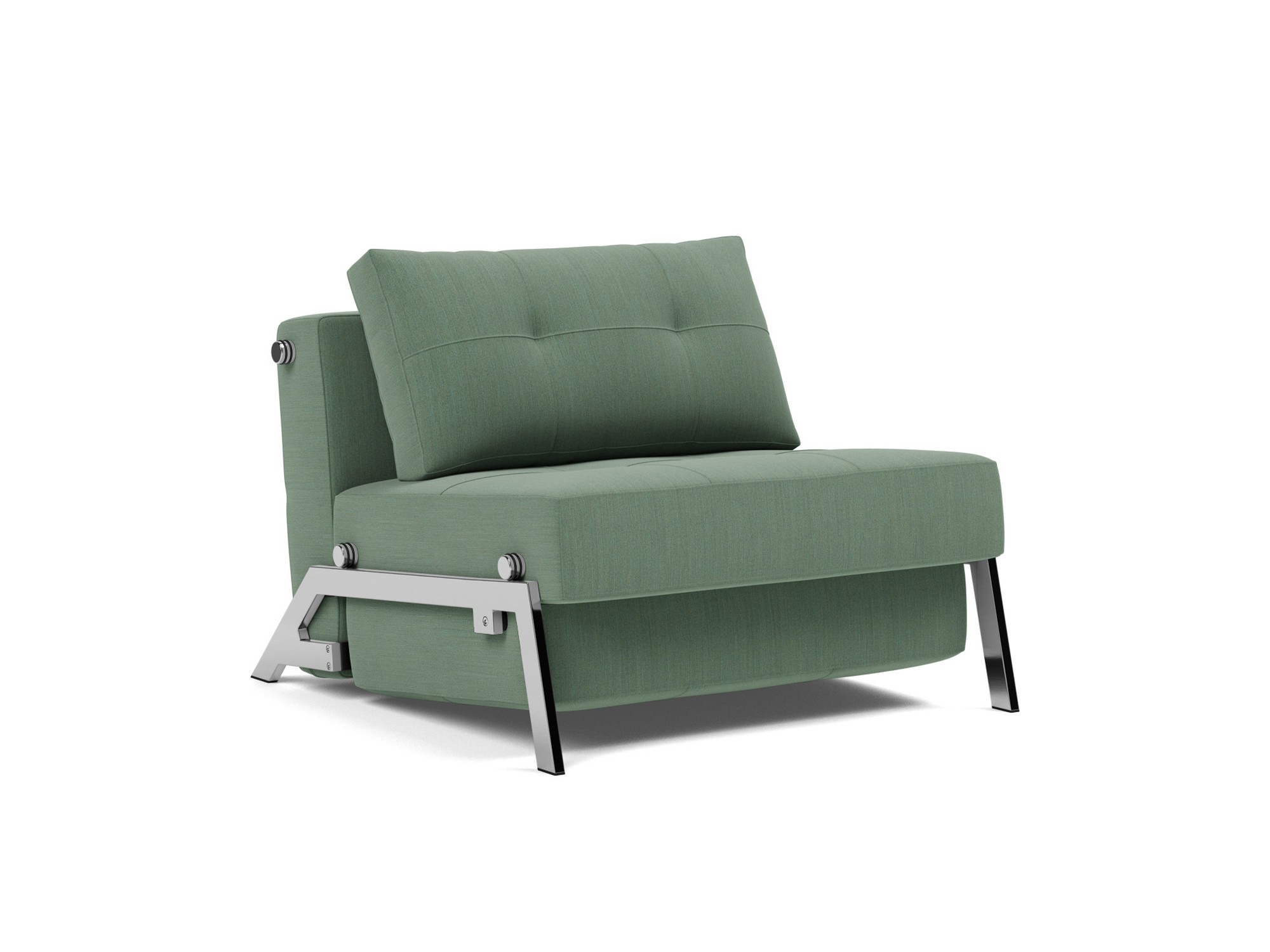 Schlafsessel Cubed 90 Flachgewebe Elegance 518-Green Beine Chrom