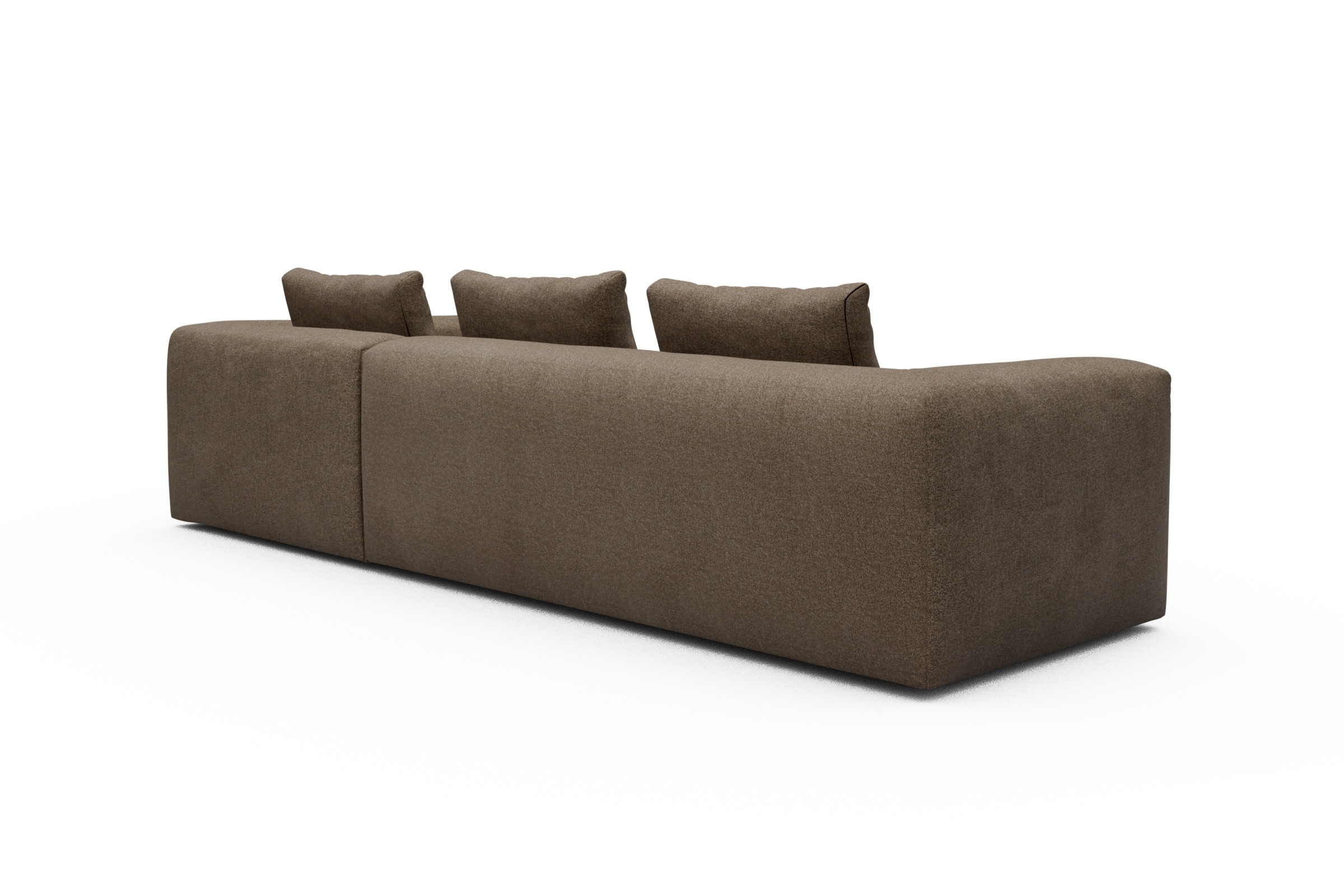 Ecksofa Fred Relax-Ecke rechts mit 2,5-Sitzer Aivi-Khaki-Brown