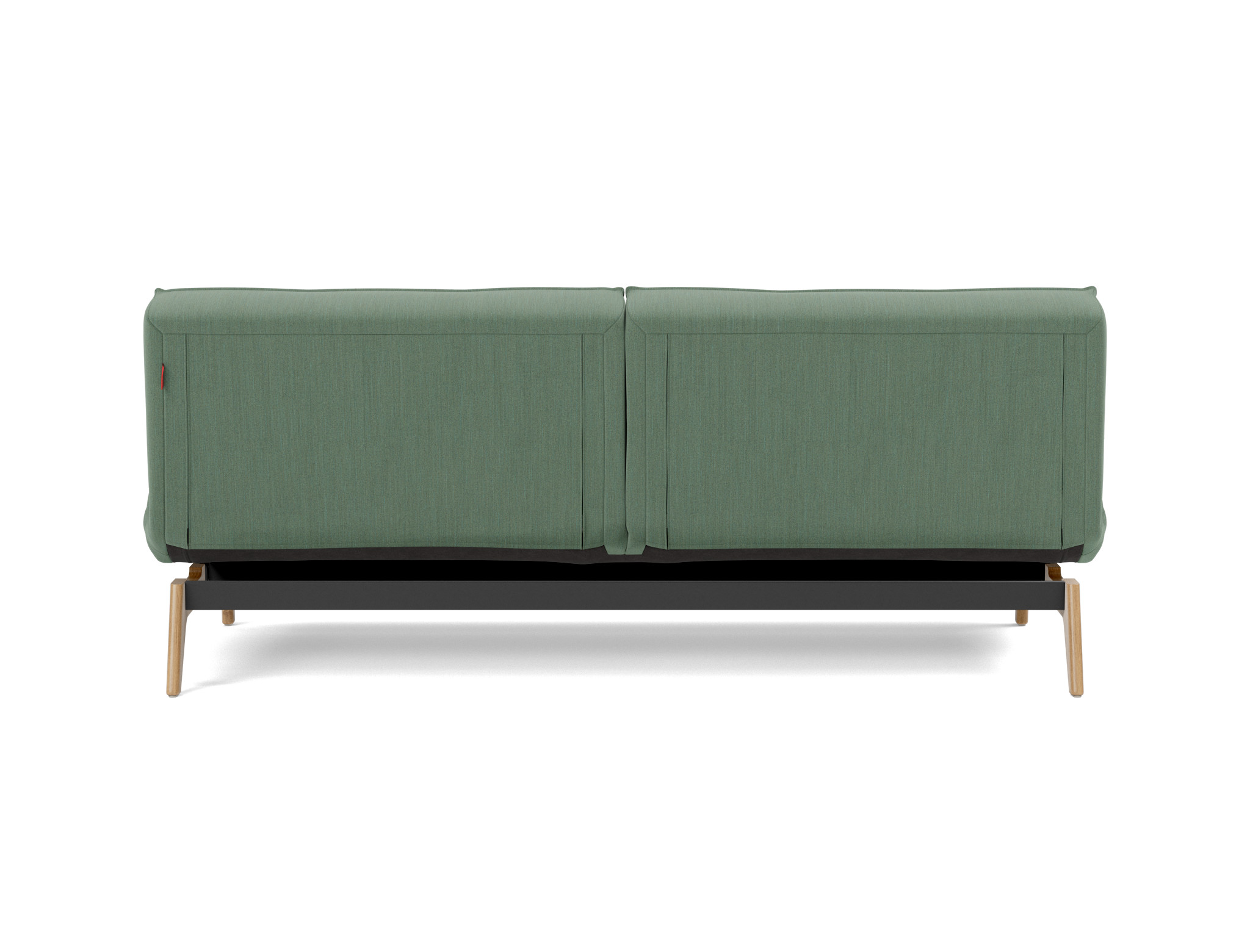 Schlafsofa Splitback Flachgewebe Elegance 518-Green Beine Eiche