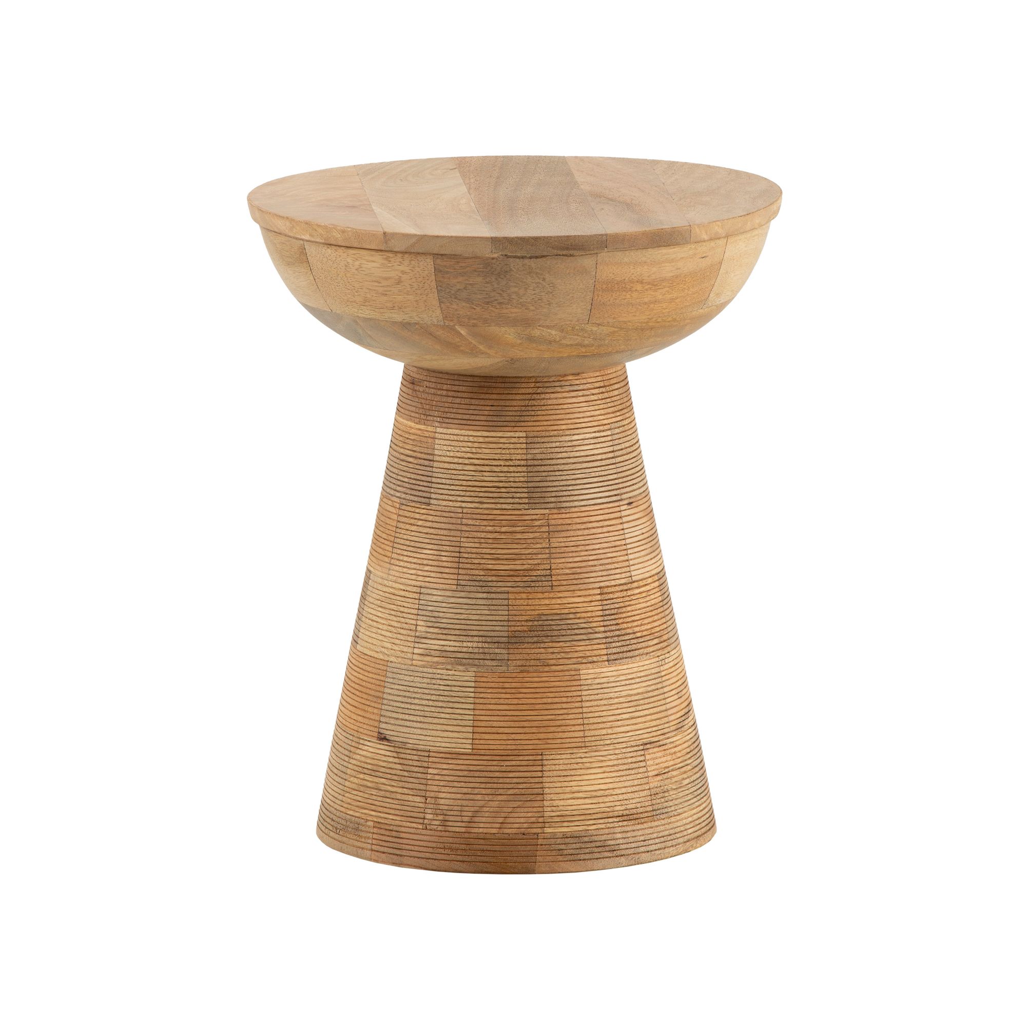 Beistelltisch Mjolfjell Mango Massivholz Braun Ø 37 cm