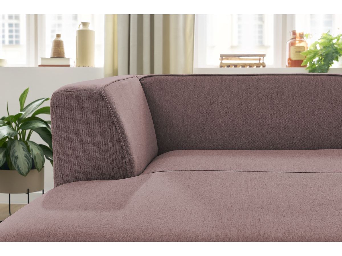 Bobochic Megeve Méridienne-Modul Melange-Stoff Rosa Ecke links