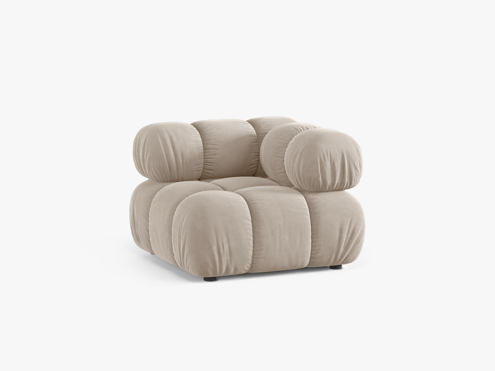 Micadoni symmetrisches Eckmodul Bellis Samt Bluvel Dunkelbeige