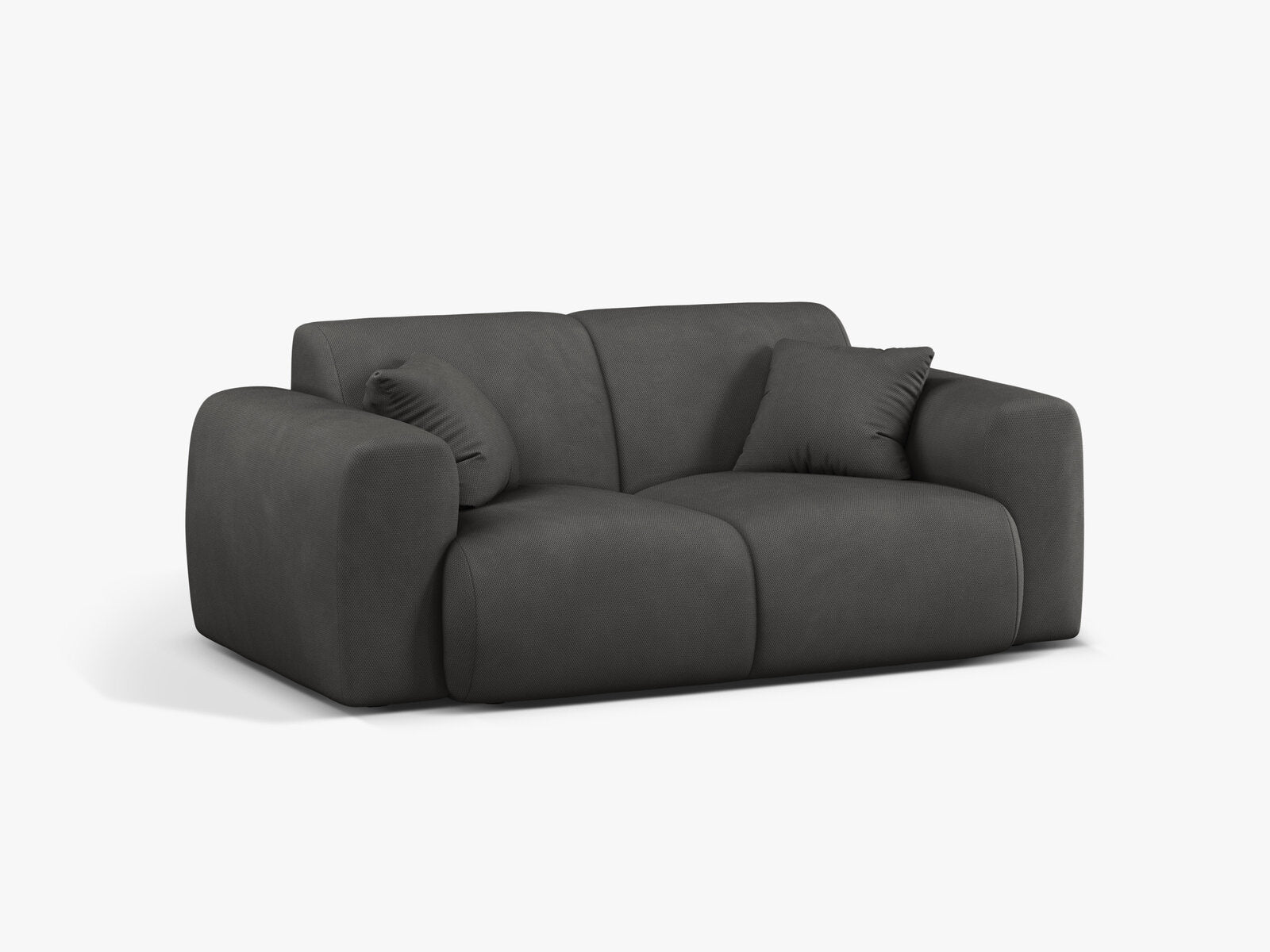 Micadoni Sofa Molino 2-Sitzer Strukturierter Stoff Rebel Dunkelgrau