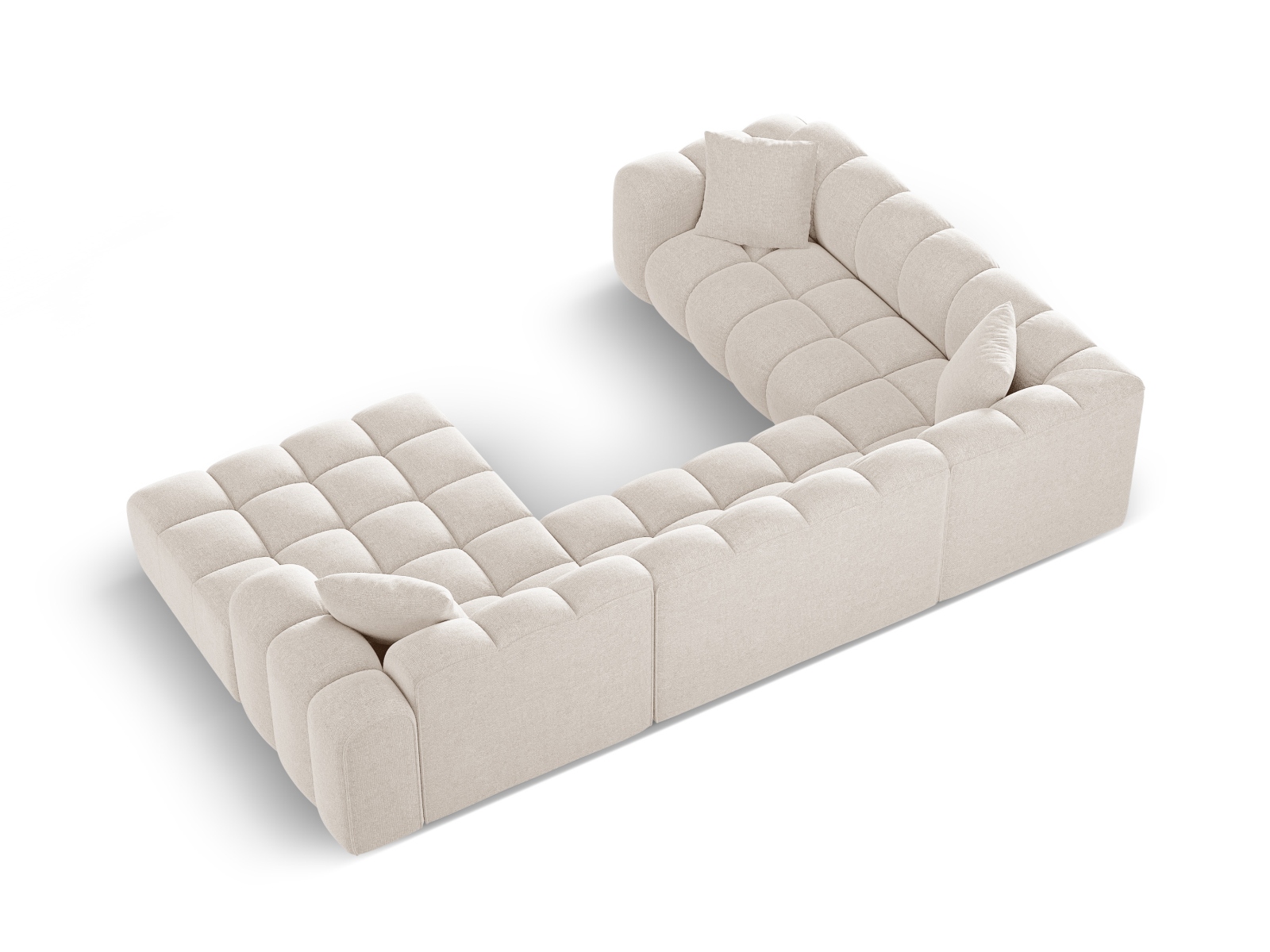Cosmopolitan Design Panoramasofa Treno 4-Sitzer Chenille Eden Helles Beige Links