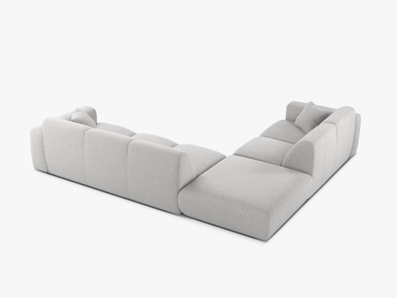 Micadoni Ecksofa Molino 6-Sitzer Links Chenille Eden Silber