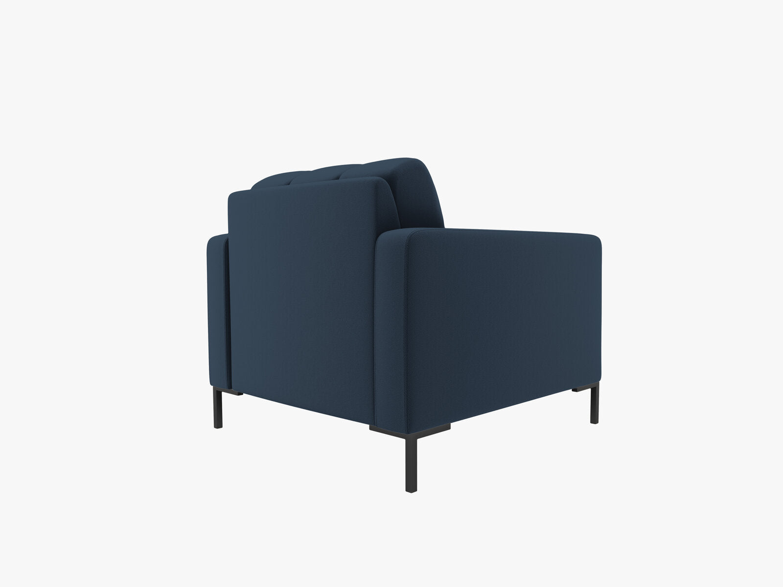Micadoni Sessel Mamaia 1-Sitzer Strukturierter Stoff Neve Blau schwarze Beine