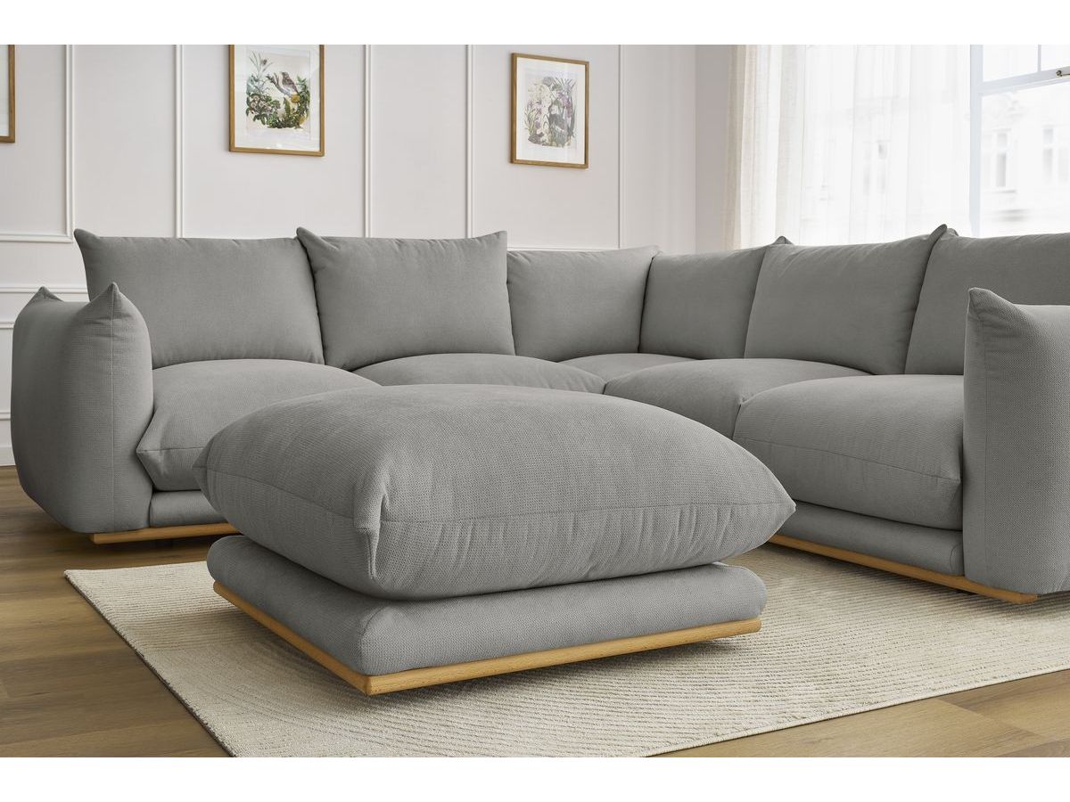 Bobochic Ernest Ecksofa mit Pouf Stoff Dunkelgrau